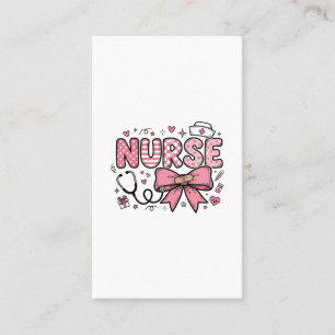 Cute Nurse Bow Heart Vector Shirt Design_1 Business Card