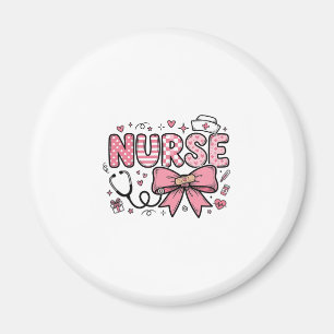Cute Nurse Bow Heart Vector Shirt Design_1 Magnet