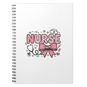 Cute Nurse Bow Heart Vector Shirt Design_1 Notebook