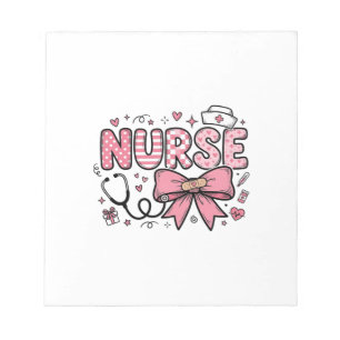 Cute Nurse Bow Heart Vector Shirt Design_1 Notepad