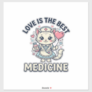 Cute Nurse Cat Love Is the Best Medicine Design_1