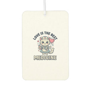 Cute Nurse Cat Love Is the Best Medicine Design_1 Car Air Freshener