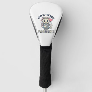 Cute Nurse Cat Love Is the Best Medicine Design_1 Golf Head Cover