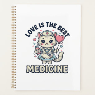 Cute Nurse Cat Love Is the Best Medicine Design_1 Planner