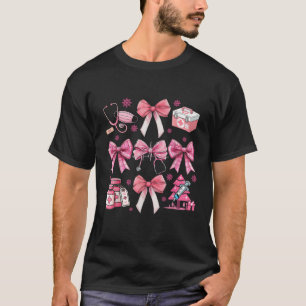 Cute Nurse Coquette Bow Stethoscope Bow Pink Coque T-Shirt