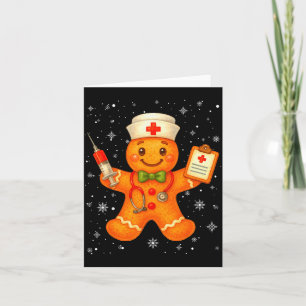 Cute Nurse Gingerbread Pjs Christmas Xmas Nurse Rn Card
