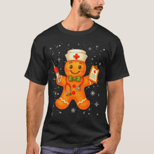 Cute Nurse Gingerbread Pjs Christmas Xmas Nurse Rn T-Shirt