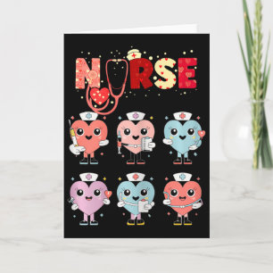 Cute Nurse Hearts Valentine Design For Healthcare Card