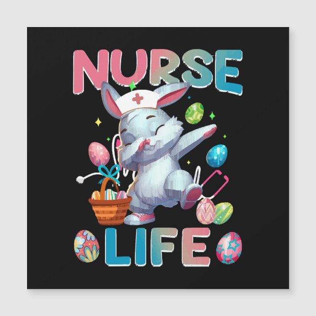 Cute Nurse Life Dabbing Easter Bunny (Front)