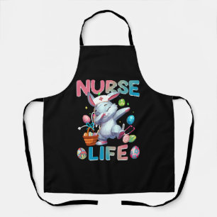 Cute Nurse Life Dabbing Easter Bunny Apron