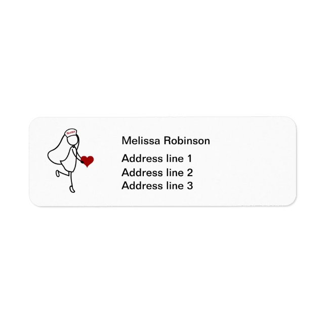 Cute Nurse Return Address Sticker Labels (Front)