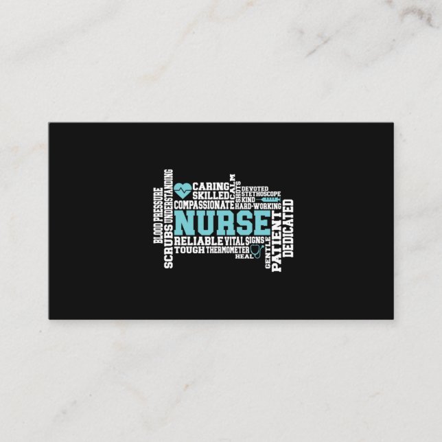 Cute Nurse RN LVN Nursing School Medical Business Card (Front)