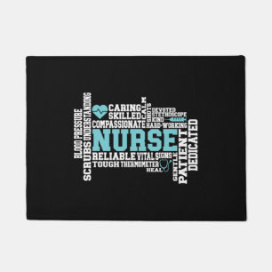 Cute Nurse RN LVN Nursing School Medical Doormat