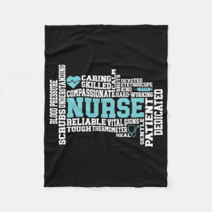 Cute Nurse RN LVN Nursing School Medical Fleece Blanket