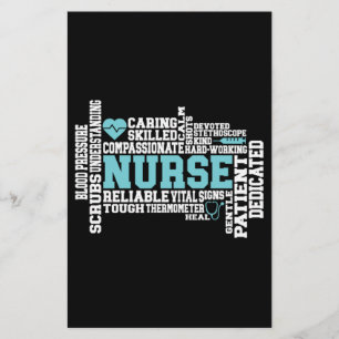 Cute Nurse RN LVN Nursing School Medical Stationery