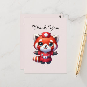 Cute Nurse thank you fox Postcard