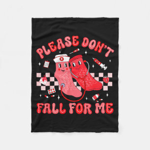 Cute Nurse Valentine Non Slip Socks Please Don't F Fleece Blanket
