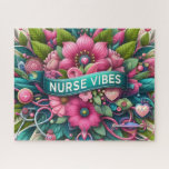 Cute Nurse Vibes Jigsaw Puzzle<br><div class="desc">Cute Nurse Vibes
Art/illustration
colorful
customizable</div>