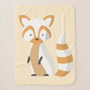 Cute nursery animals raccoon pink brown white girl sherpa blanket