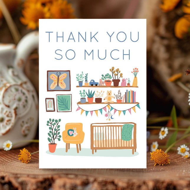 Cute Nursery BABY SHOWER GIFTS Thank You Card (Cute Nursery BABY SHOWER GIFTS Thank You Card
)