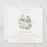 Cute Nursery Essential Leafy Blue Boy Baby Shower