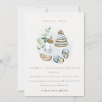 Cute Nursery Essential Leafy Blue Boy Baby Shower