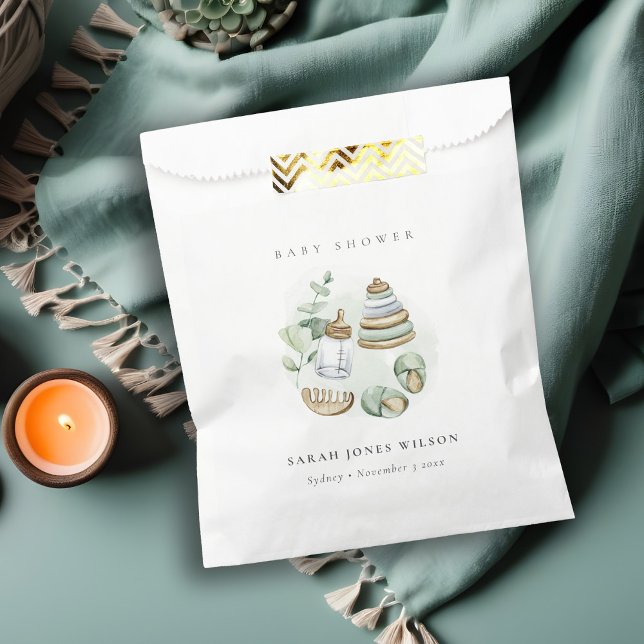 Cute Nursery Essential Leafy Green Baby Shower Favour Bags (Creator Uploaded)