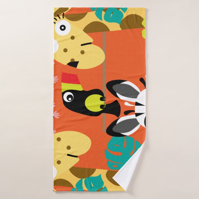 Cute nursery jungle animals decor   bath towel (Bath Towel)