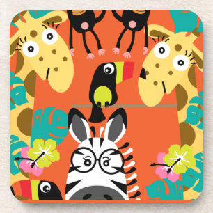 Cute nursery jungle animals decor   coaster