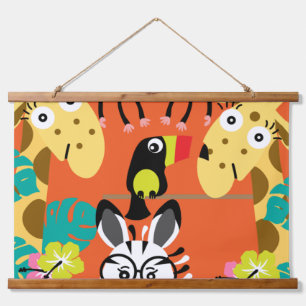 Cute nursery jungle animals decor   hanging tapestry