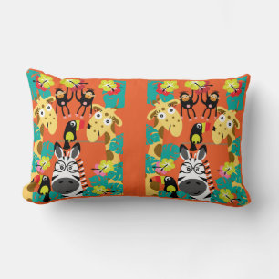 Cute nursery jungle animals decor    lumbar cushion