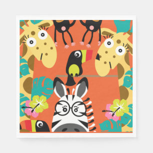 Cute nursery jungle animals decor   napkin