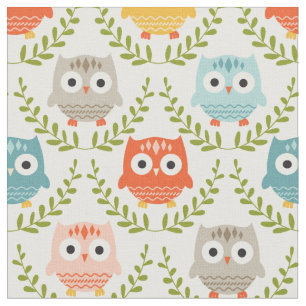Cute Nursery Owls Fabric