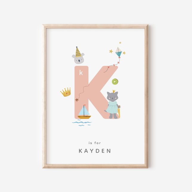 Cute Nursery Personalised Alphabet Letter K Poster (Creator Uploaded)