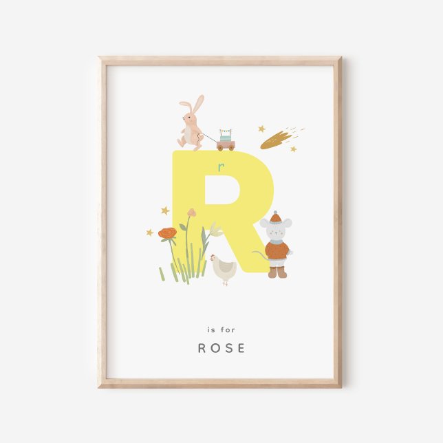 Cute Nursery Personalised Alphabet Letter R Poster (Creator Uploaded)
