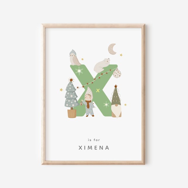 Cute Nursery Personalised Alphabet Letter X Poster (Creator Uploaded)