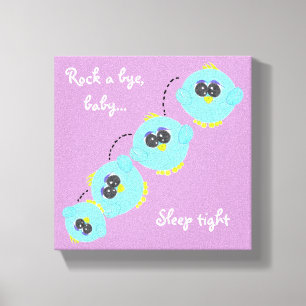 Cute Nursery Room Bird Cartoon Canvas Print