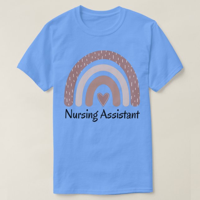 Cute Nursing Assistant Rainbow with heart T-Shirt (Design Front)