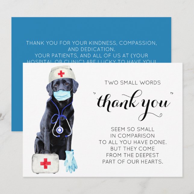 Cute Nursing Dog Thank You Nurses Day Holiday Card (Front/Back)