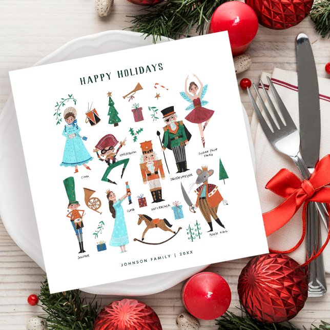 Cute nutcracker ballet Christmas Napkin (Cute nutcracker ballet Christmas Napkins)