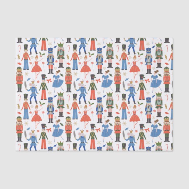Cute Nutcracker Ballet Pattern Christmas Tissue Paper (Front)