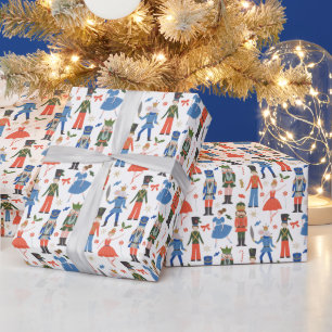 Cute Nutcracker Ballet Pattern Christmas Wrapping Paper