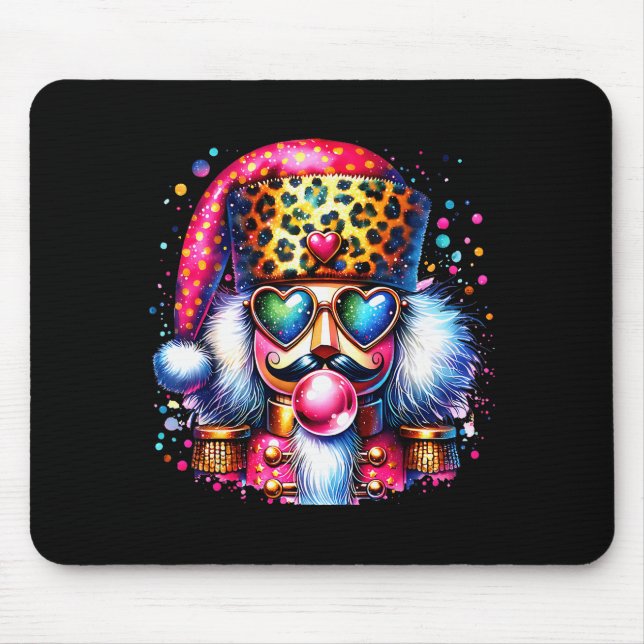 Cute Nutcracker Blowing Bubble Gum Nk Christmas Pa Mouse Pad (Front)