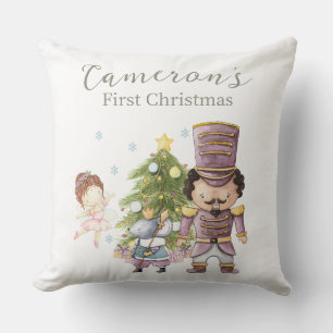 Cute Nutcracker Christmas Custom Photo Cushion