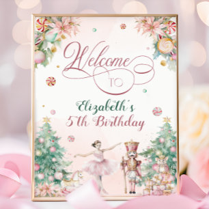Cute Nutcracker Girls Birthday Party Welcome Sign
