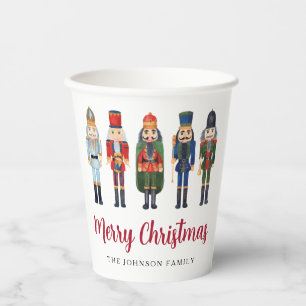 Cute Nutcracker Merry Christmas Paper Cups