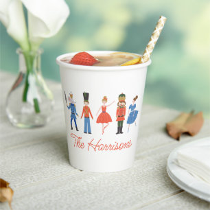 Cute Nutcracker Personalized Christmas Paper Cups