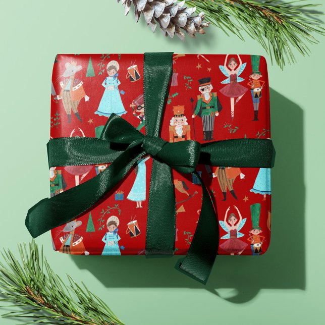 Cute Nutcracker Red Christmas Holiday Wrapping Paper (Cute Nutcracker Red Christmas Holiday Wrapping Paper)