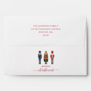 Cute Nutcracker Script Christmas Return Address Envelope