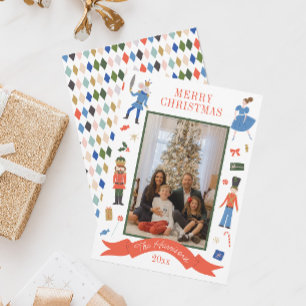 Cute Nutcracker Vertical Photo Christmas Holiday Card